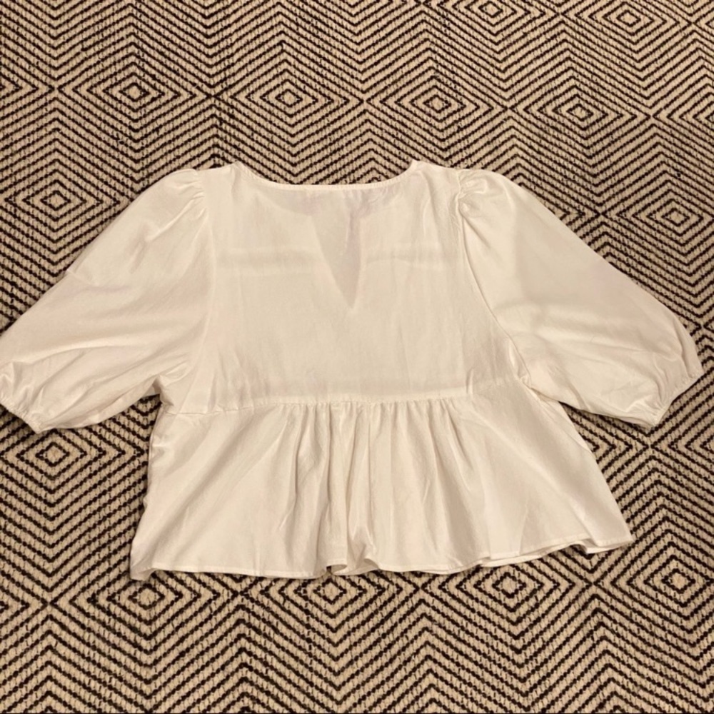 Mango Women's Puff Sleeve Peplum Top